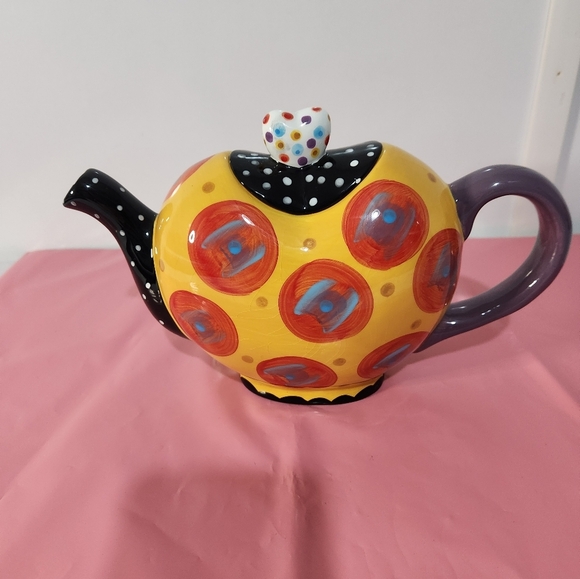 Alexis Ink C Iolorful Polka Dot Teapot - Picture 1 of 10